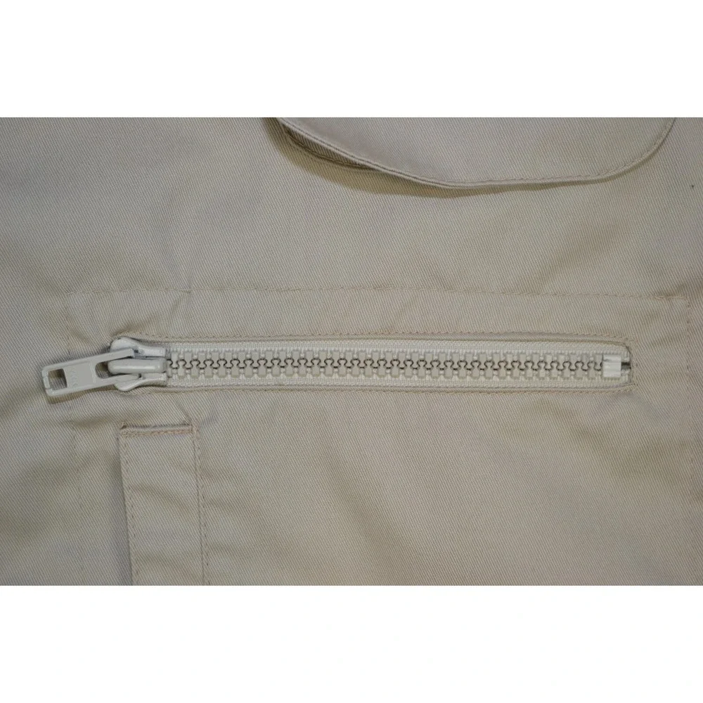 VTG Banana Republic Safari‎ Vest Mens Medium Beige Mock Neck Full Zip Hiking